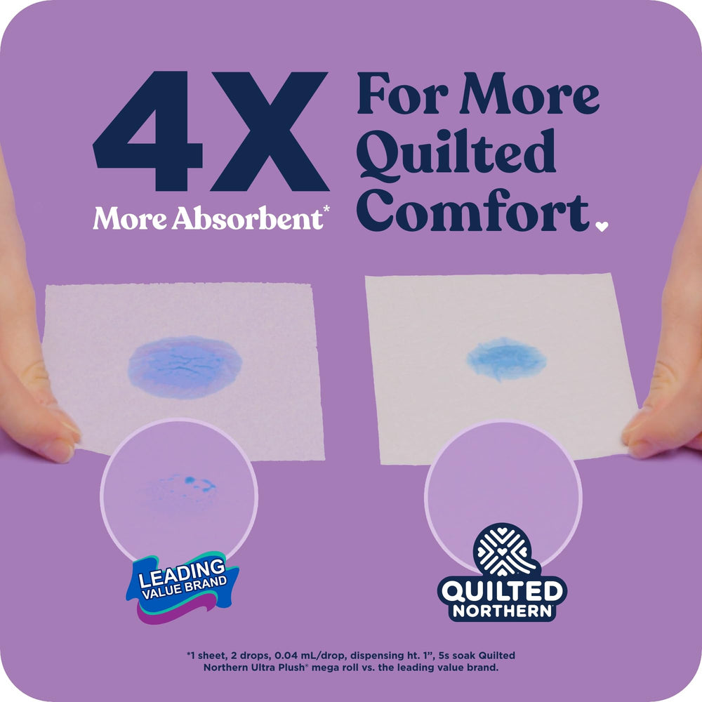 Quilted Northern rollo desenrollado en plano cercano para ver hojas