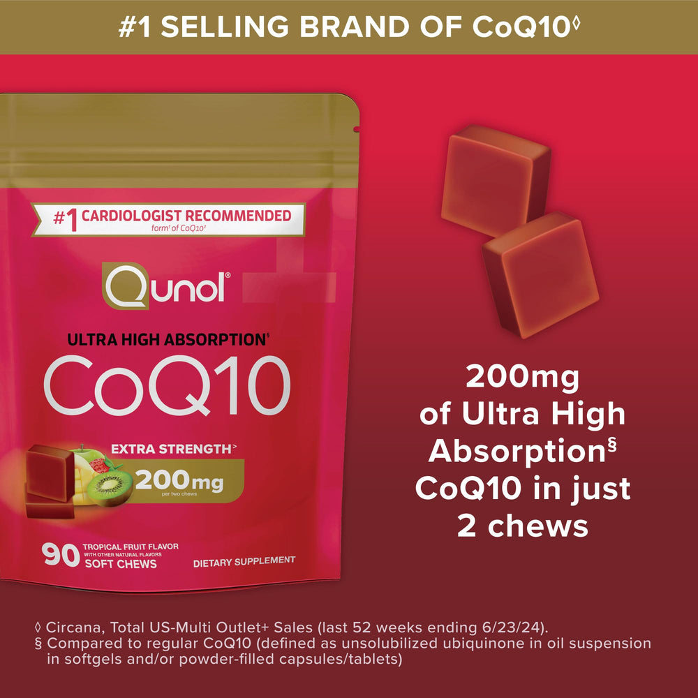 Qunol etiqueta con información nutricional clara y legible