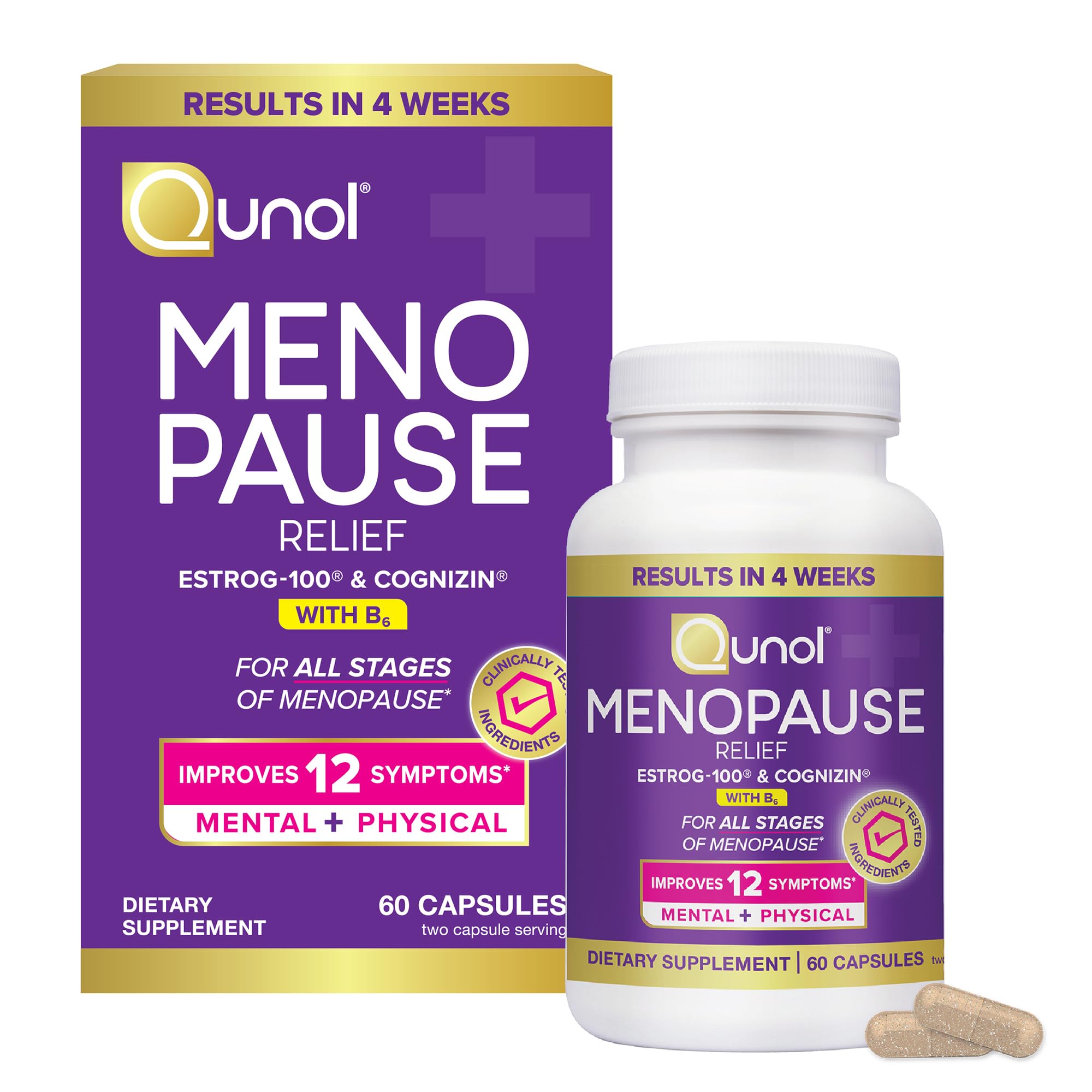 Qunol frasco frontal mostrando etiqueta clara y beneficios