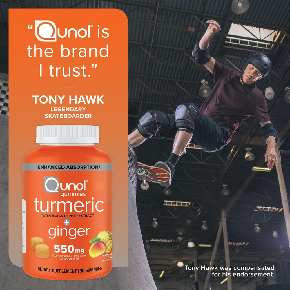 Qunol etiqueta nutricional enfocada señalando la composición clara