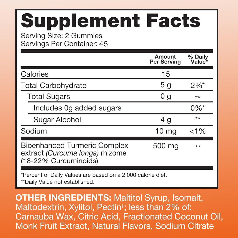 Qunol etiqueta nutricional legible indicando ingredientes y dosis