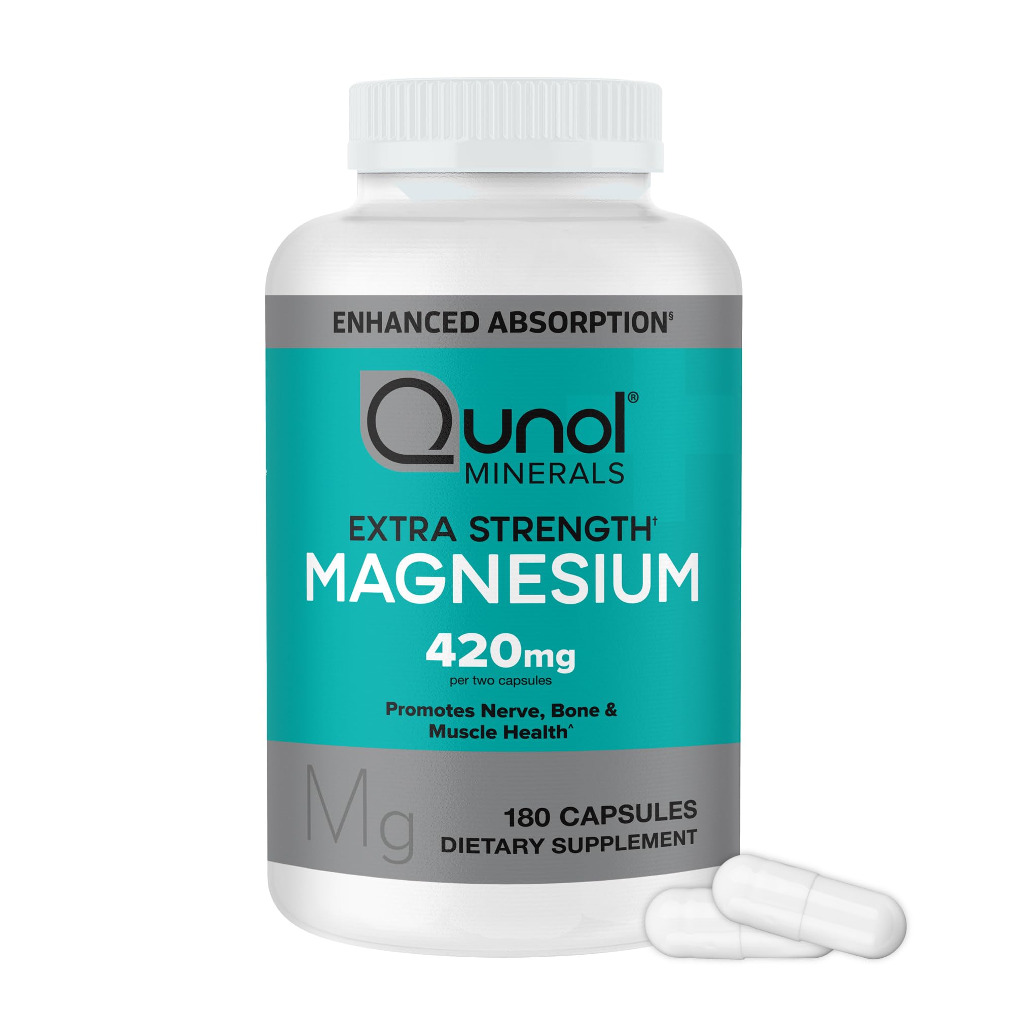 Qunol envase frontal mostrando 420 mg y etiqueta clara, ideal para elegir fácilmente