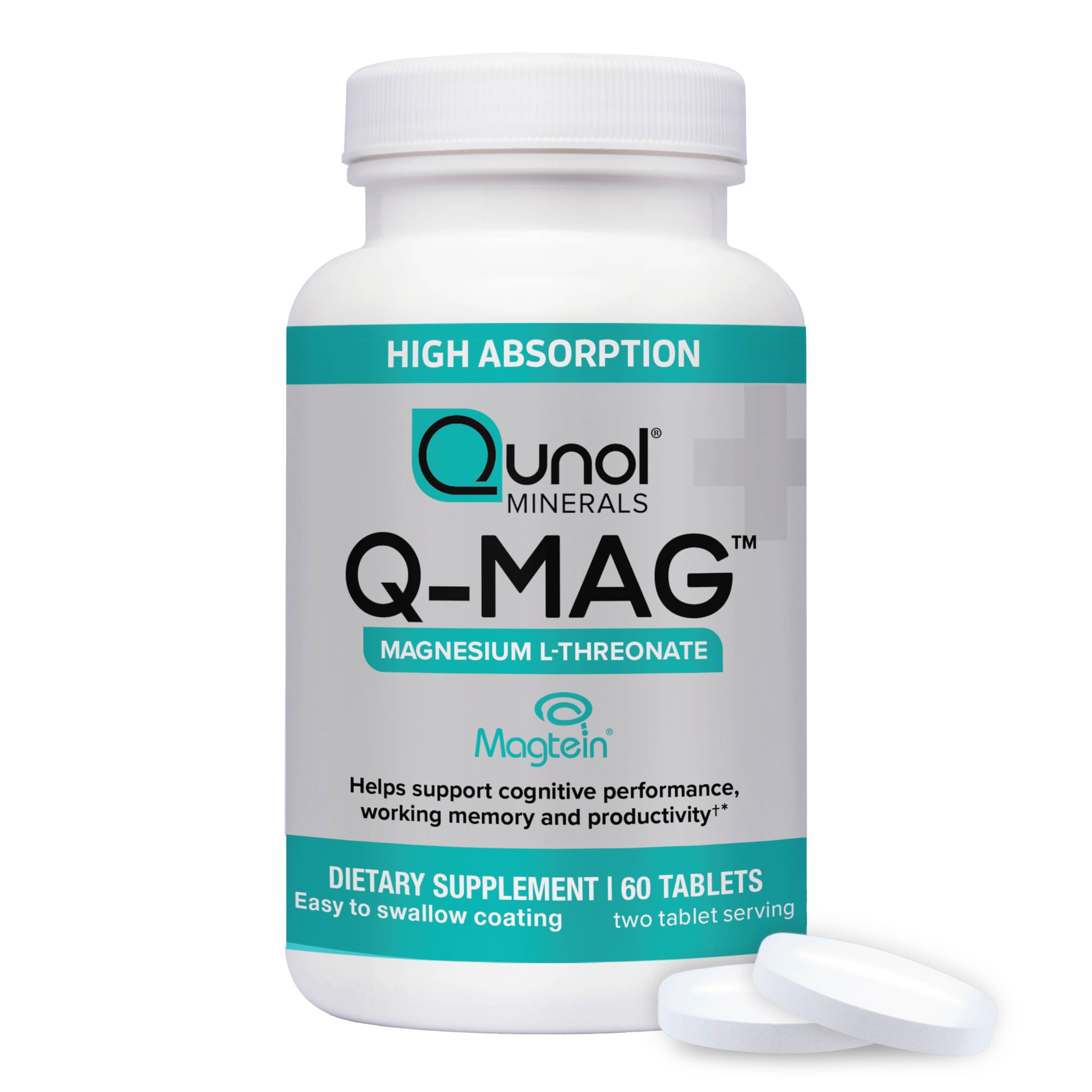 Qunol front packaging showing bottle and 60-count for convenient monthly supply