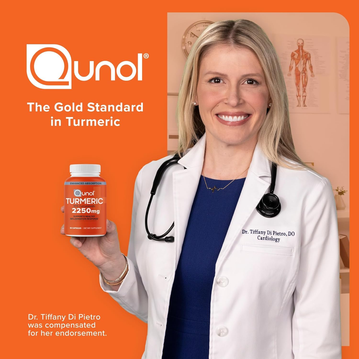 Qunol bottle on shelf in kitchen portraying everyday supplement routine