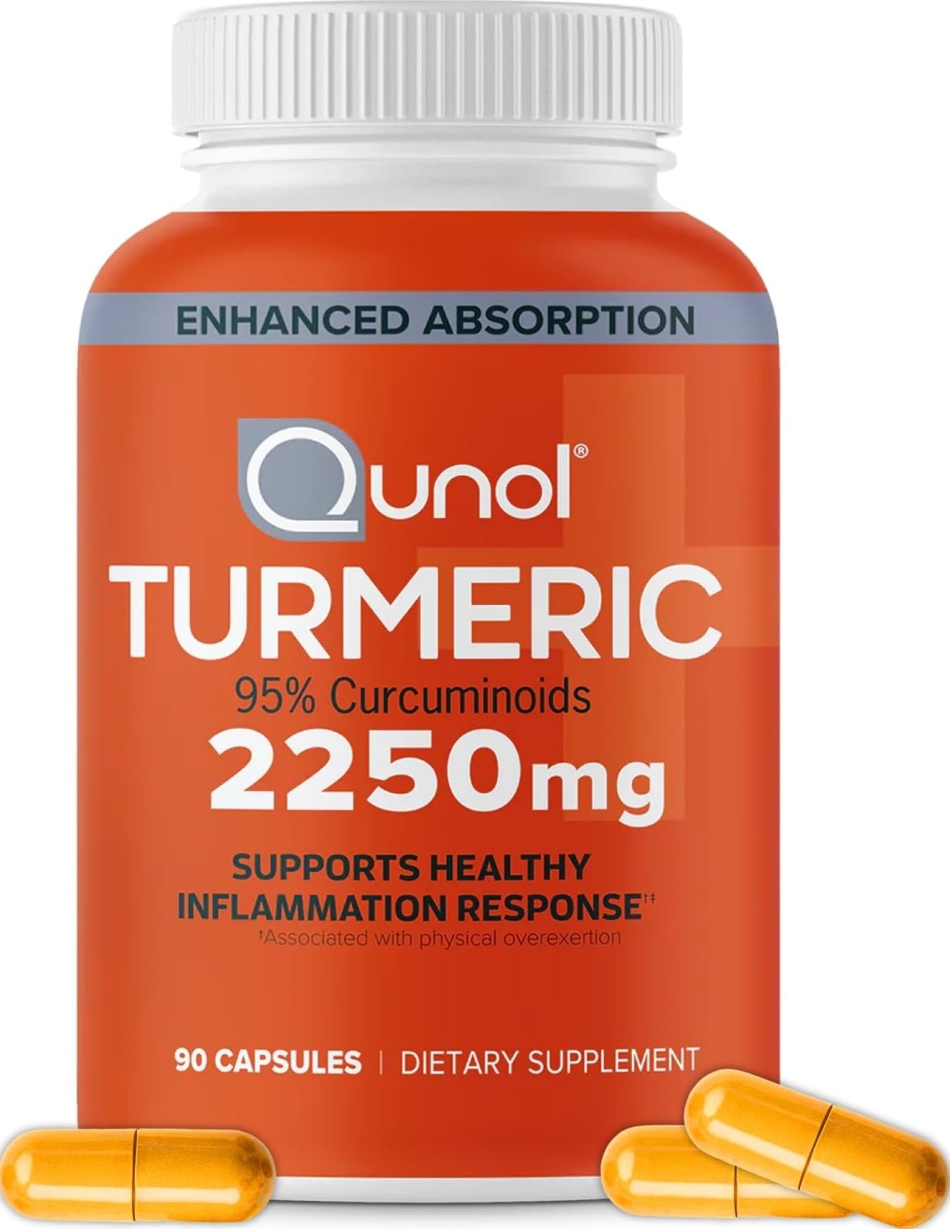 Qunol front packaging showing bottle and benefits for daily support