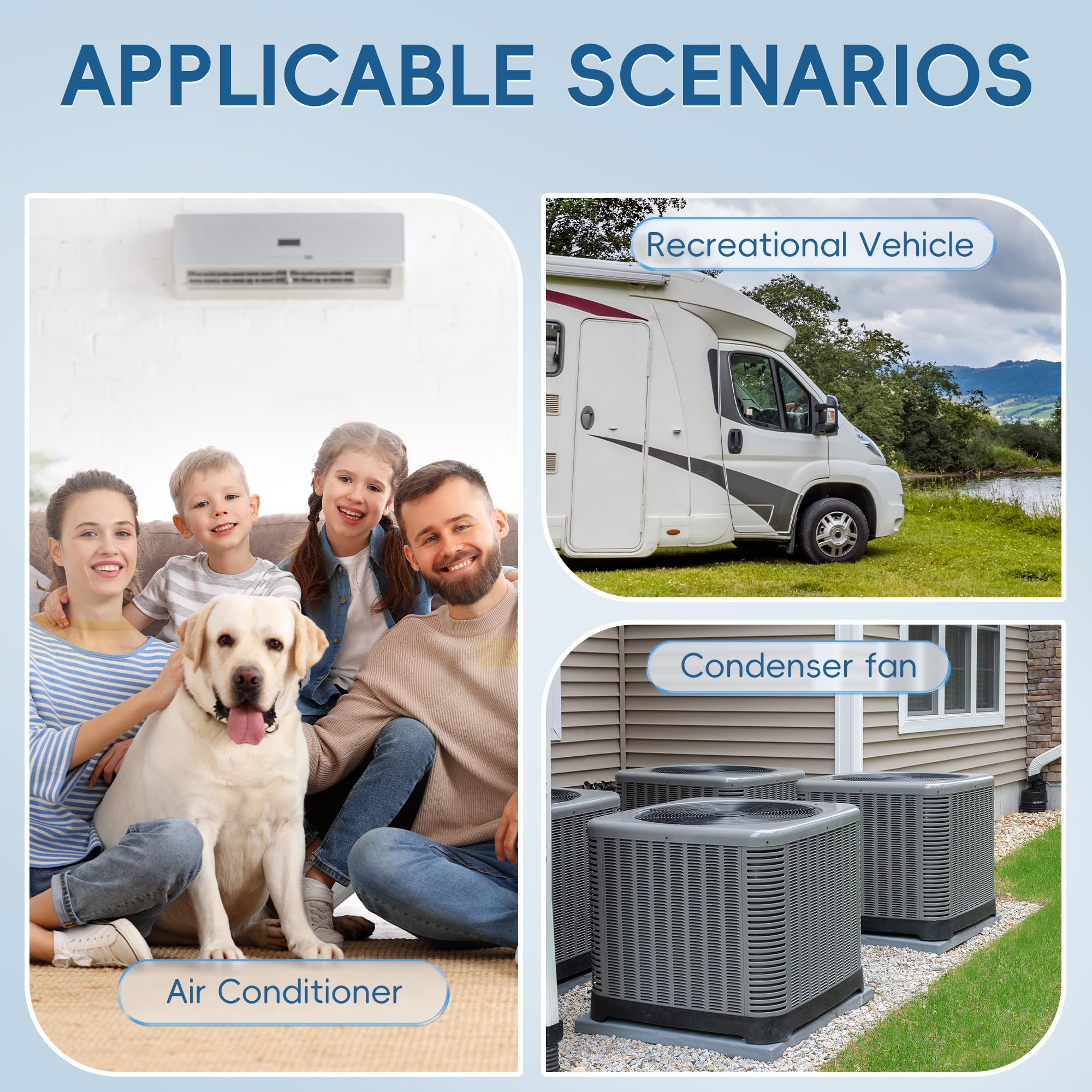 QYCKFIXR etiqueta con especificaciones 45+5 µF y voltaje 370/440 V