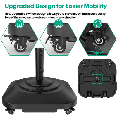 QZER umbrella base top fill port open for fast water or sand filling benefit