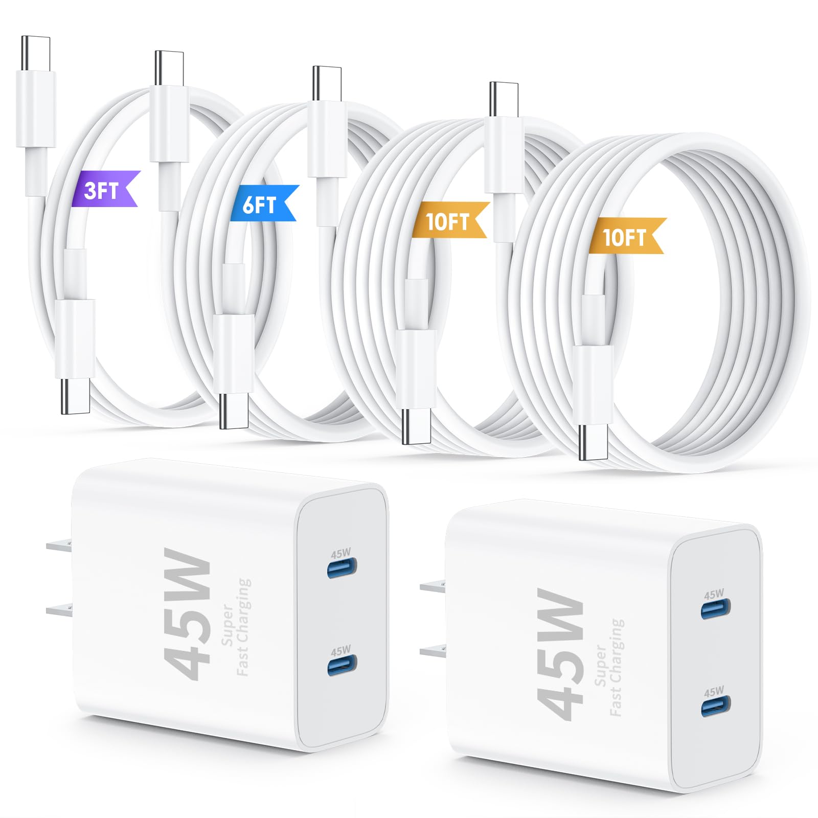 QZIIW cargador 45W frontal mostrando diseño compacto y potencia