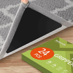 Rabenda paquete frontal con 24 grippers visible y presentación compacta, mantiene alfombras seguras