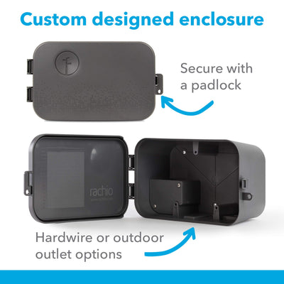 Rachio controller inside enclosure during installation showing neat wiring and convenience