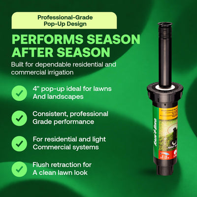 Rain Bird 1804VAN nozzle close-up highlighting variable arc control for precise coverage