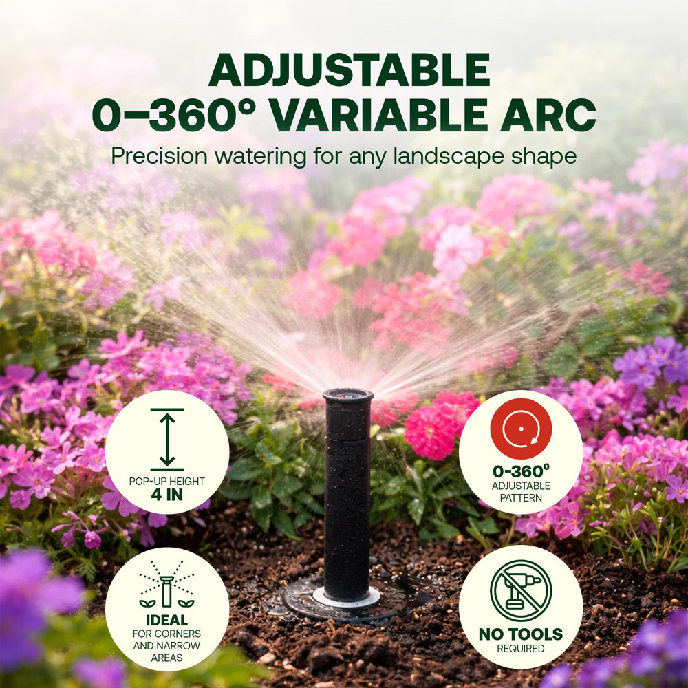 Rain Bird 1804VAN retracted view in turf demonstrating low-profile advantage and safety