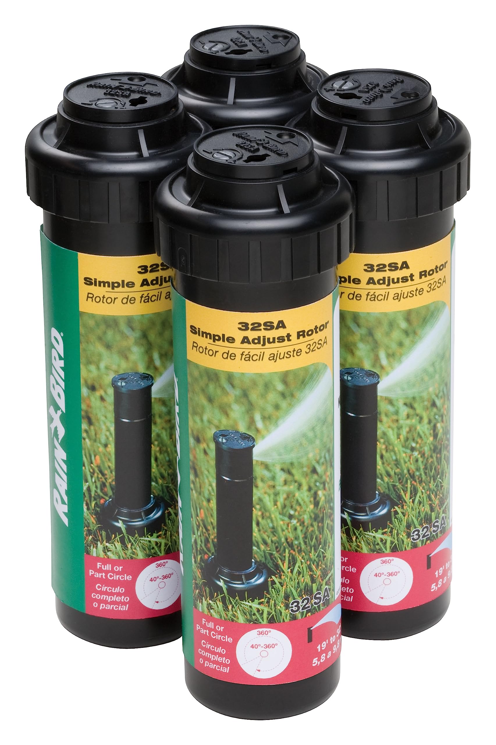Rain Bird vista frontal del pack de 4 con ahorro y fácil instalación