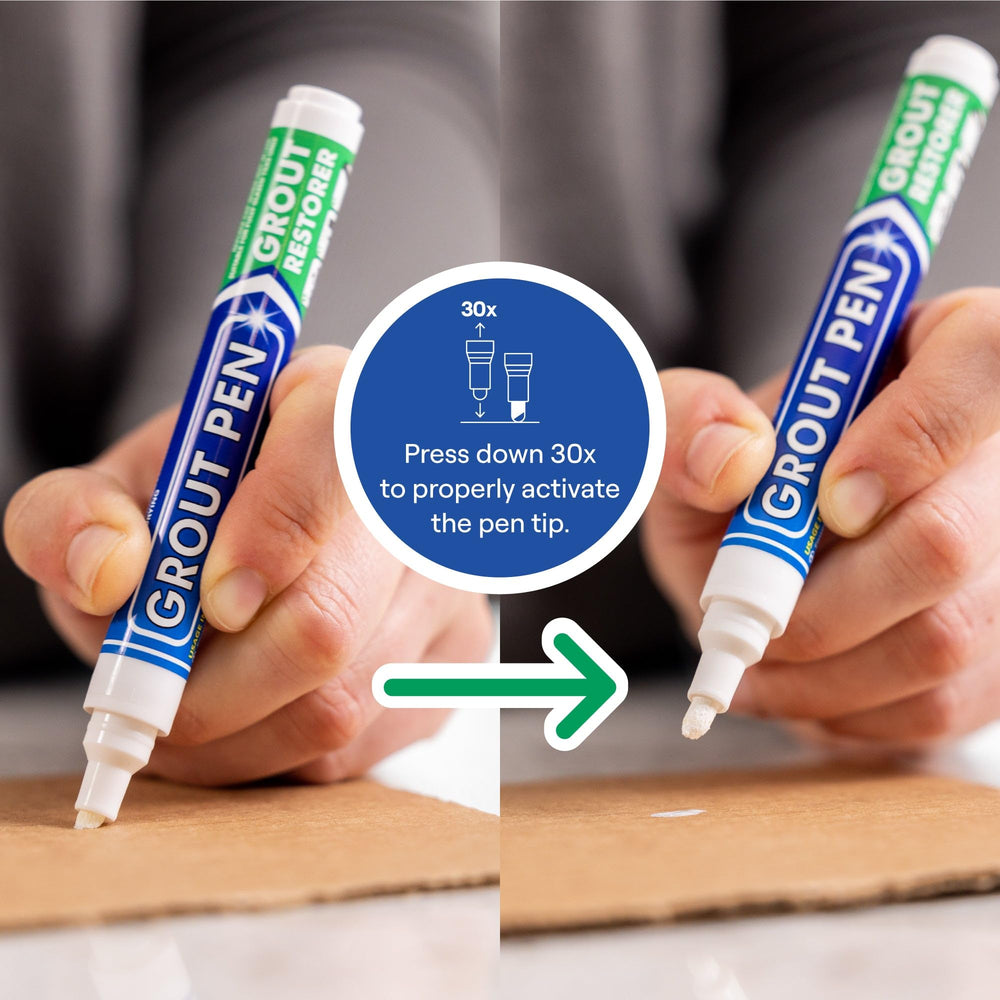 Rainbow Chalk hand priming pen tip demonstrating quick activation benefit