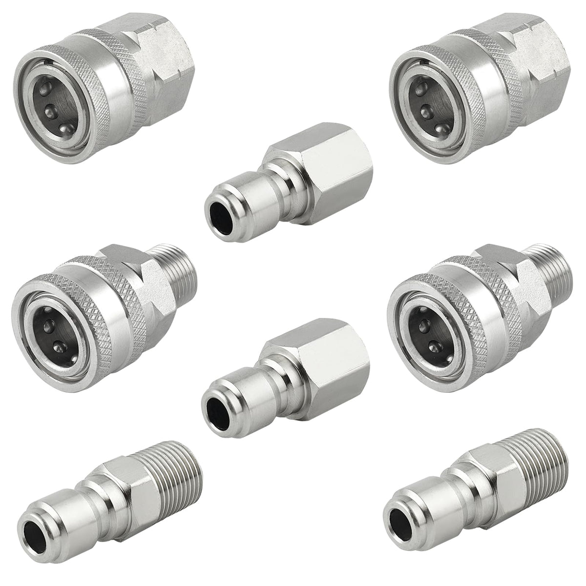 Raincovo adaptadores frontal del juego mostrando piezas y acabado resistente