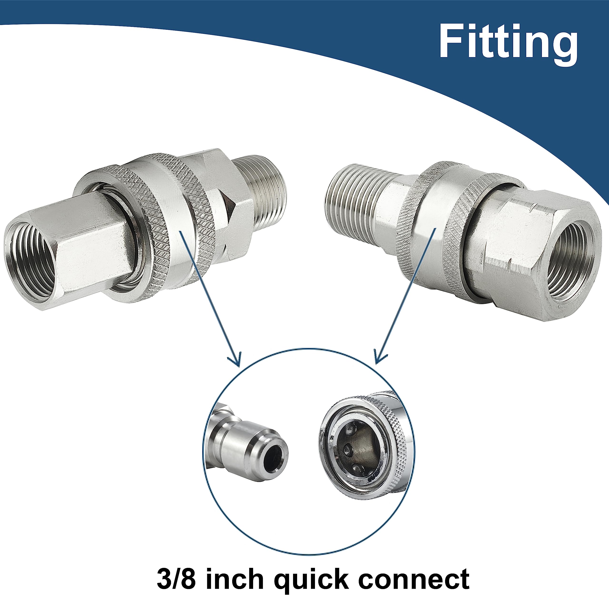 Raincovo detalle del roscado 3/8" NPT con precisión que evita fugas