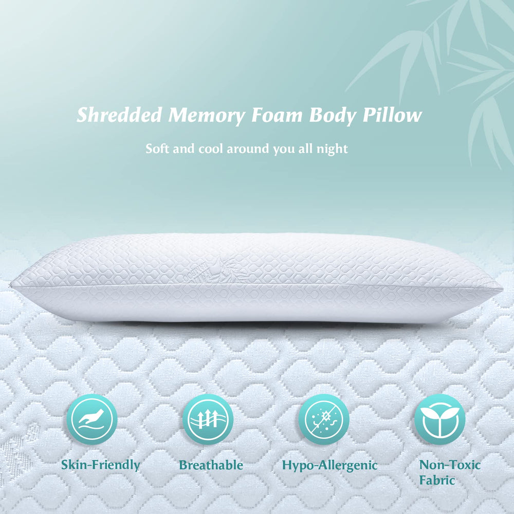 Rainmr body pillow in use by side sleeper, shows hip and knee alignment support