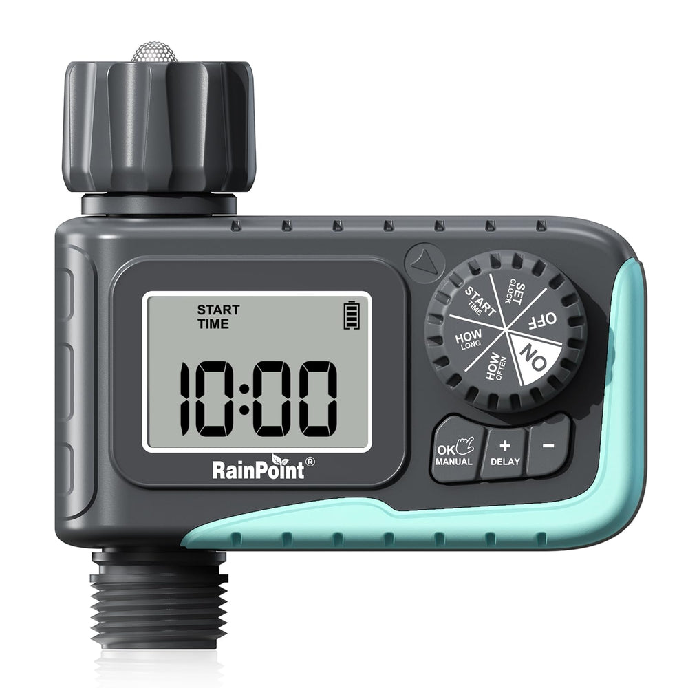 RAINPOINT front view mounted on faucet showing compact design and easy install benefit