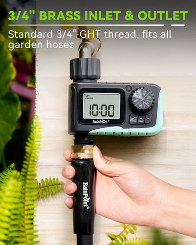 RAINPOINT held in hand for scale showing the compact size saves space
