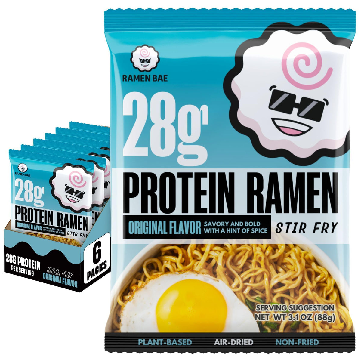 Ramen Bae paquete frontal mostrando seis unidades y beneficio conveniencia