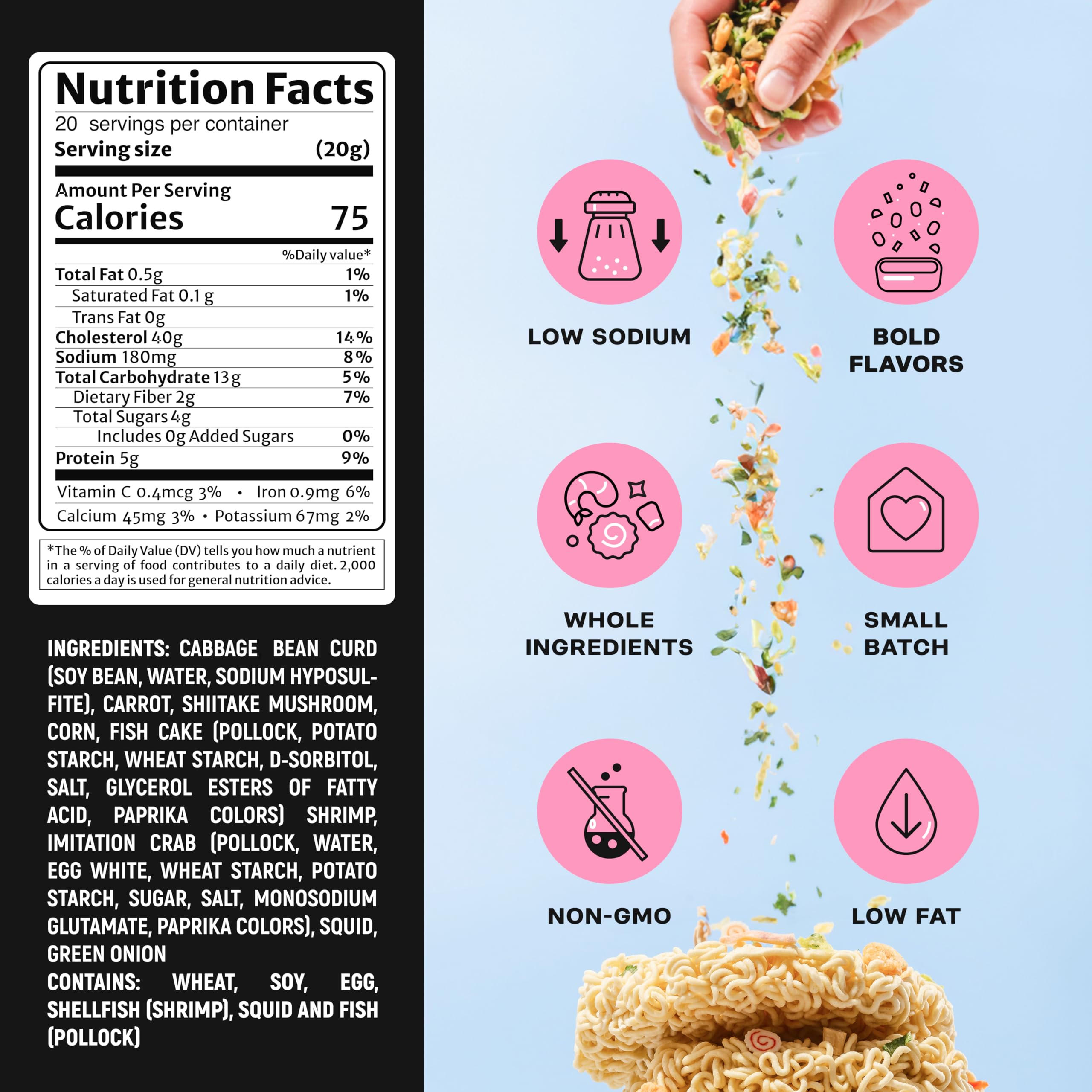 Ramen Bae toppings añadidos a un tazón de ramen para mayor satisfacción