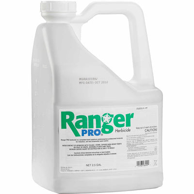 Close-up of Ranger Pro being mixed and poured into a sprayer, showing safe application steps