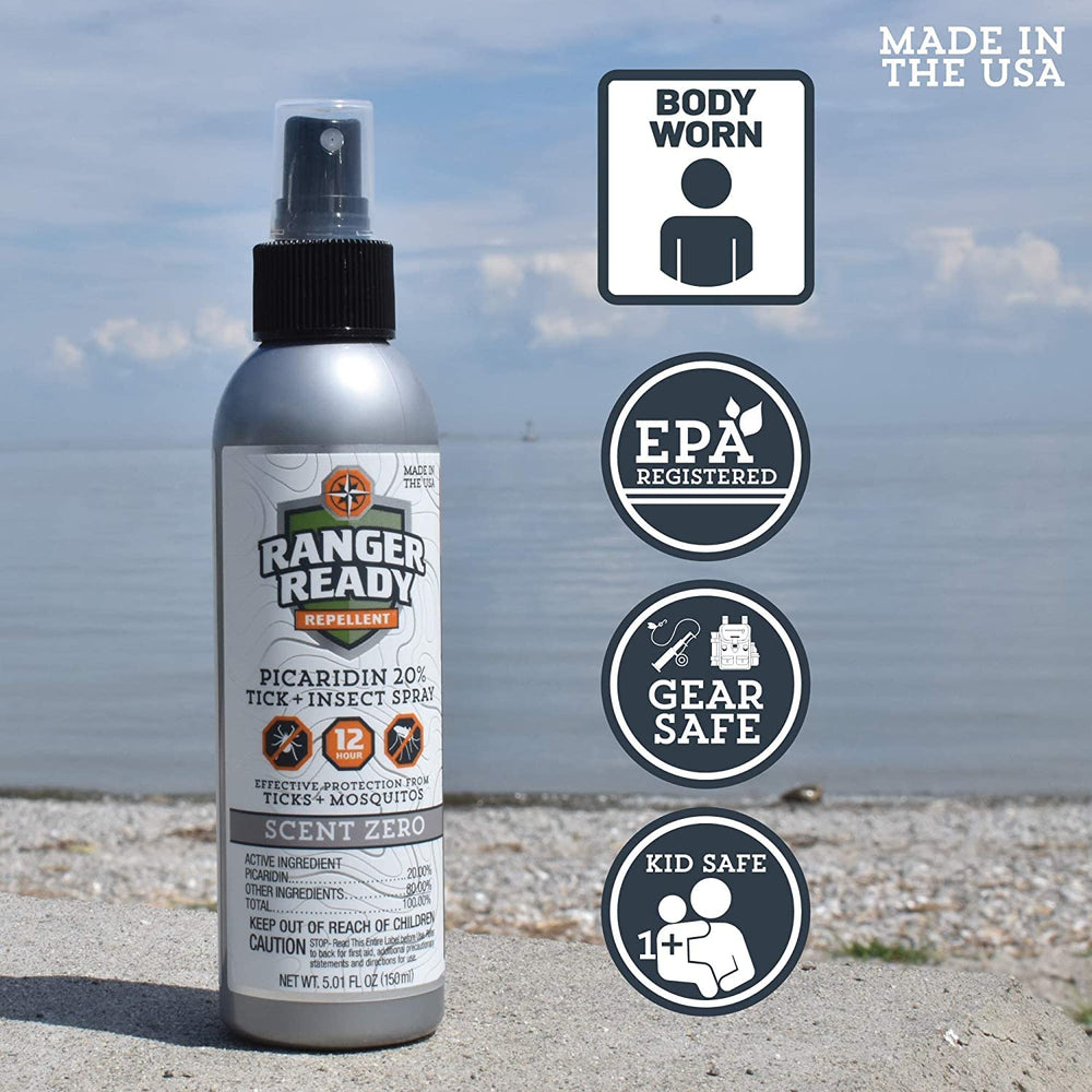 Ranger Ready detalle de etiqueta y concentración 20% Picaridin para confianza