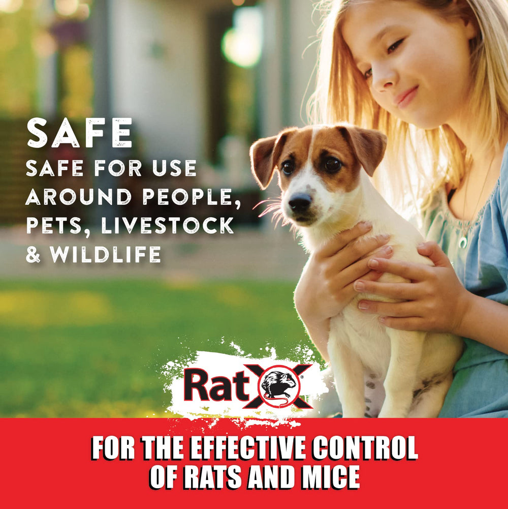 RatX primer plano de etiqueta con instrucciones y seguridad clara