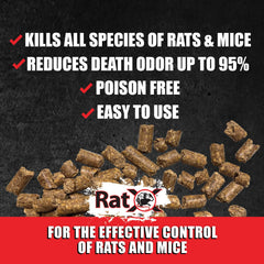 RatX pellets en granero protegidos, seguros para ganado cercano