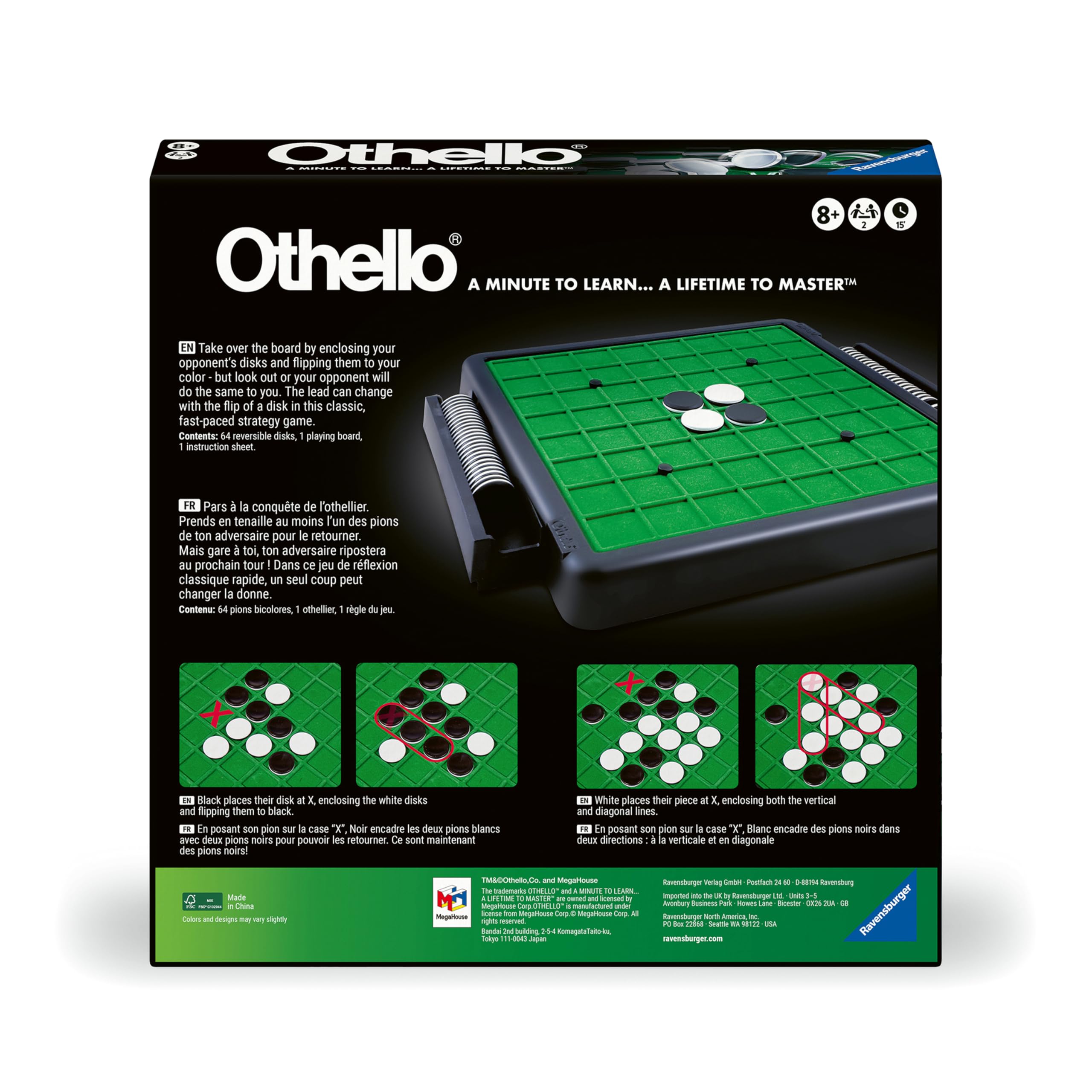 Ravensburger Othello cajetines laterales abiertos para almacenamiento ordenado y práctico