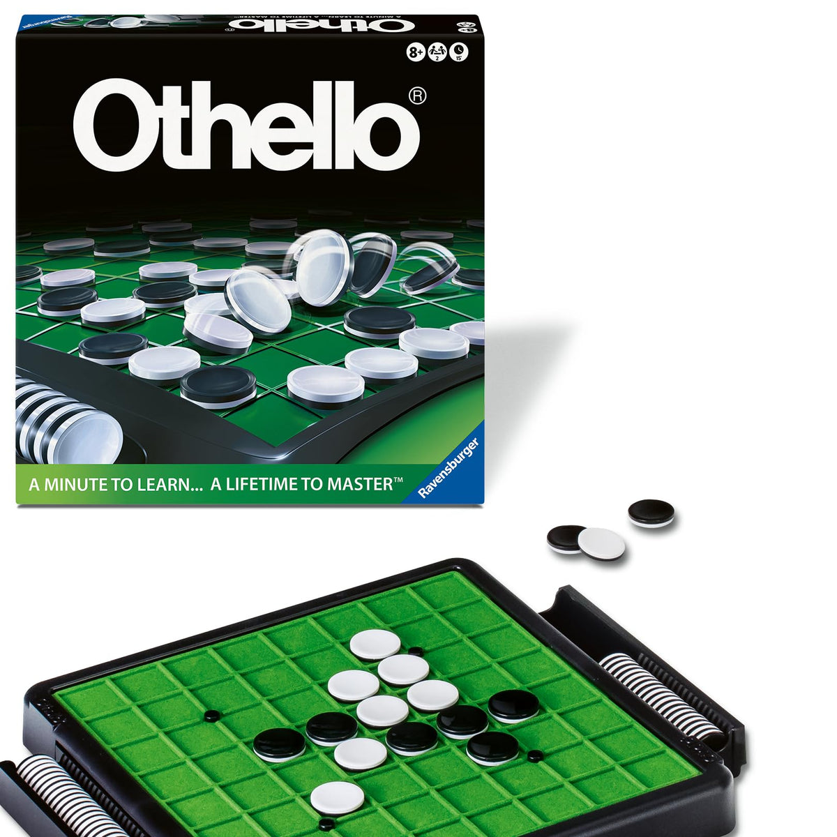Ravensburger Othello tablero frontal mostrando disposición inicial y ventaja visual
