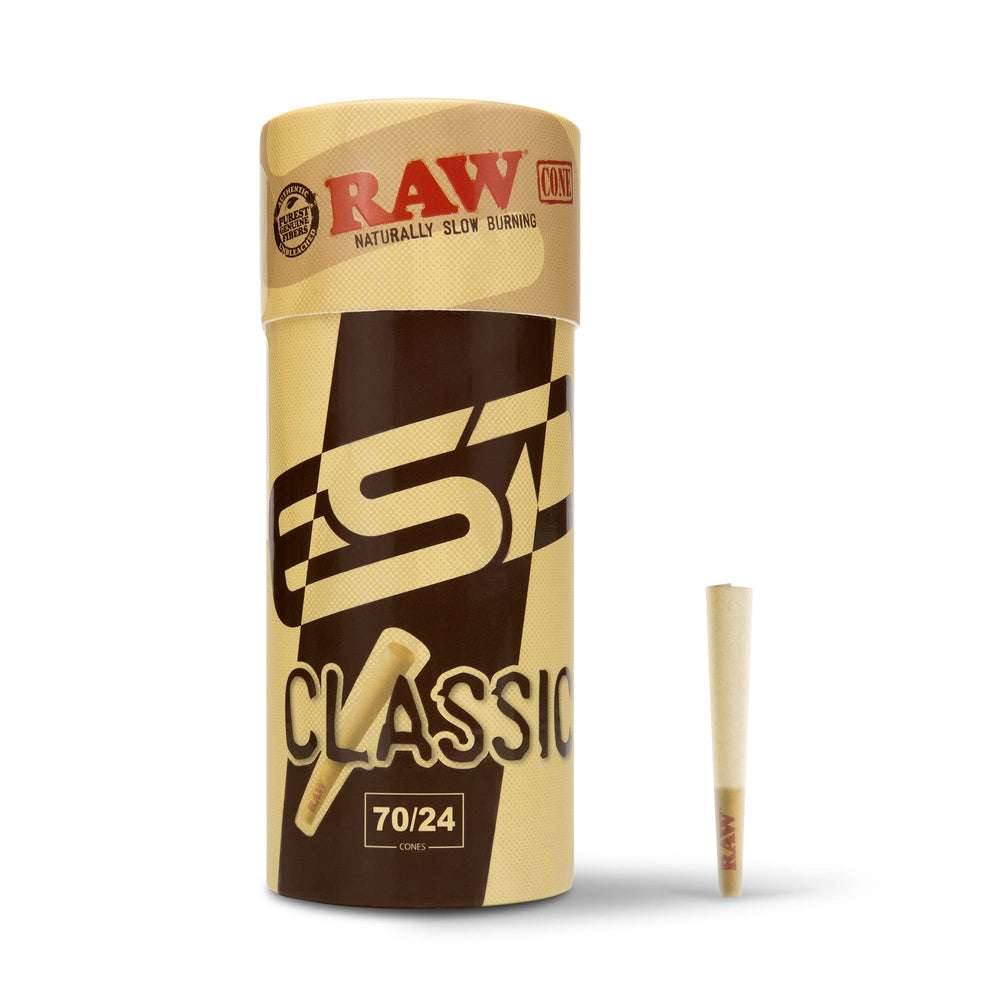RAW cono frontal del paquete, vista completa y beneficio de almacenamiento