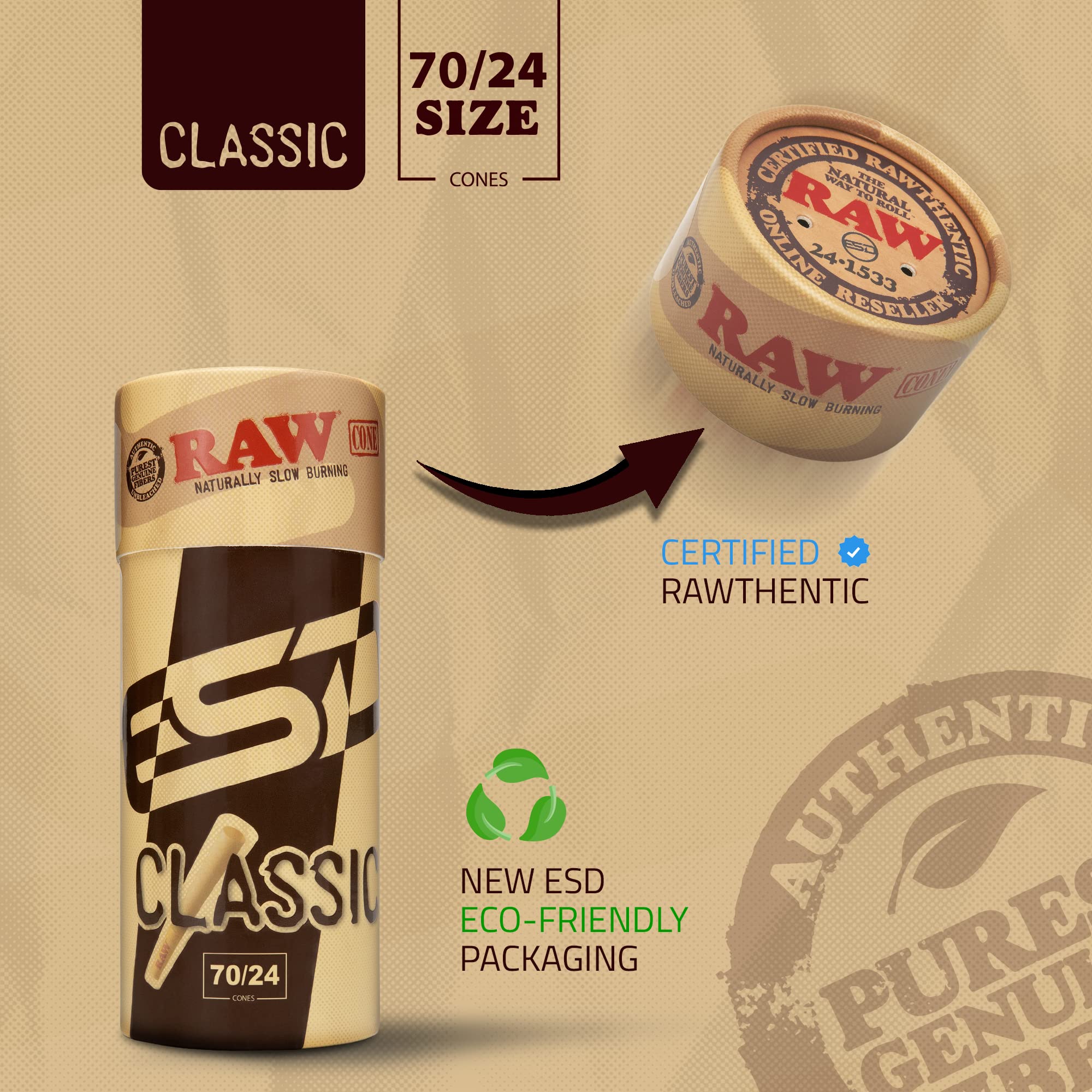 RAW envase cilíndrico compacto que protege conos y facilita transporte