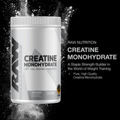 RAW creatine mezclado en batido demostrando versatilidad de uso