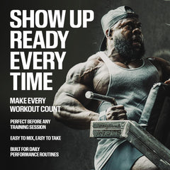 RAW mezclado en shaker en gimnasio, energía inmediata antes de entrenar