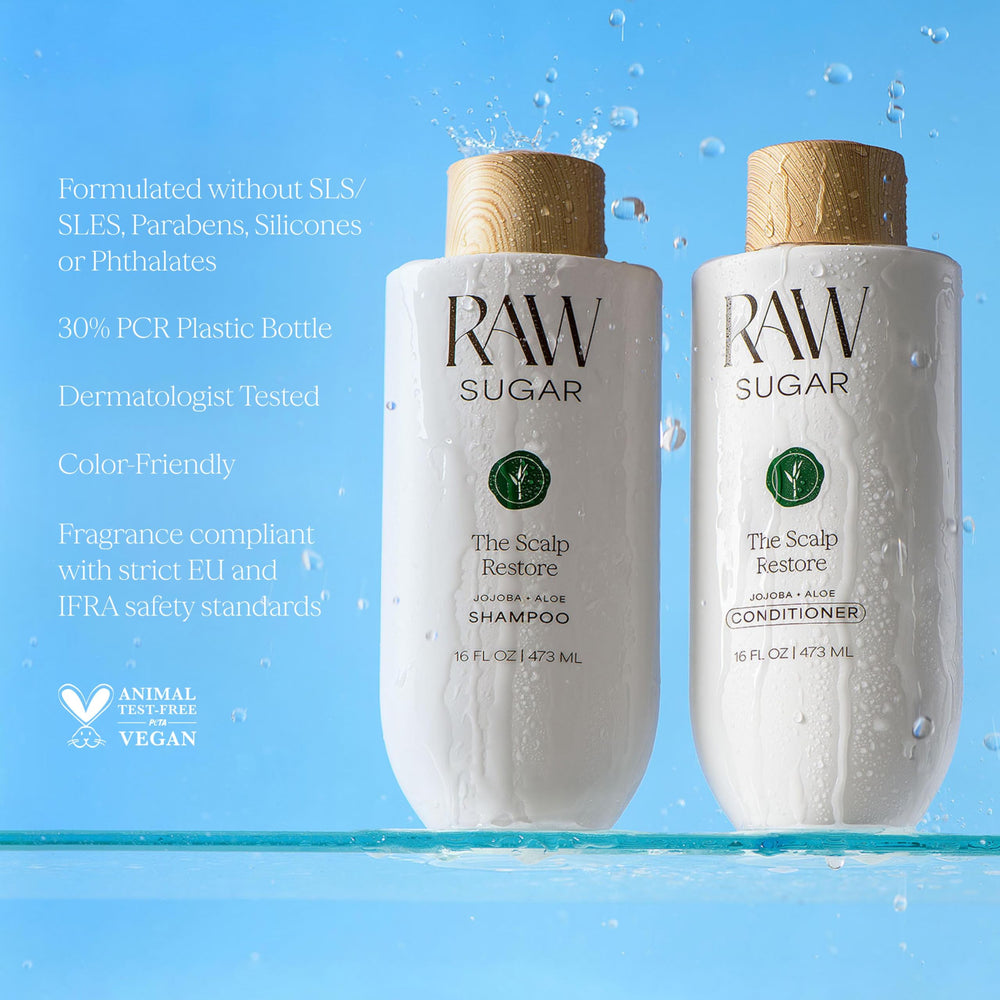 Raw Sugar comparación de tamaño de las botellas para referencia de volumen