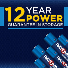 Rayovac AA power ring detail demonstrating stable performance feature