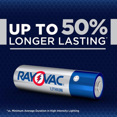RAYOVAC etiqueta con especificaciones y voltaje, información clara útil