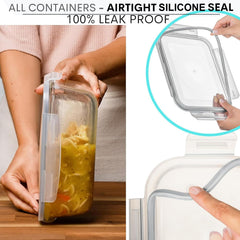 Razab containers stacked neatly in fridge, maximizes refrigerator space efficiency