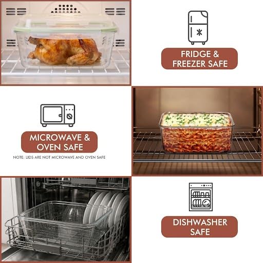 Razab glass dish baking lasagna in oven, borosilicate glass for direct baking benefit