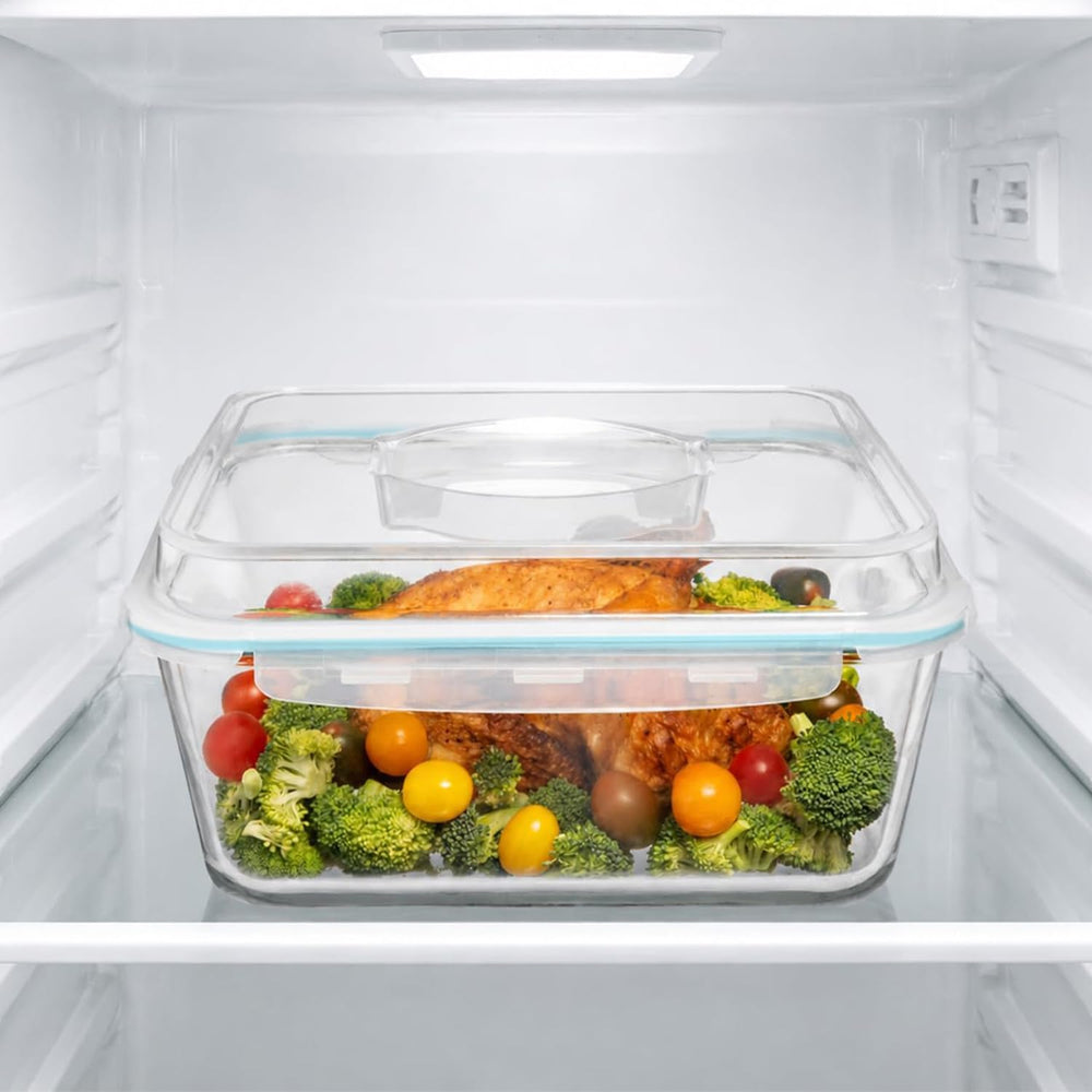 Razab square container organized in fridge, space-saving and stackable advantage