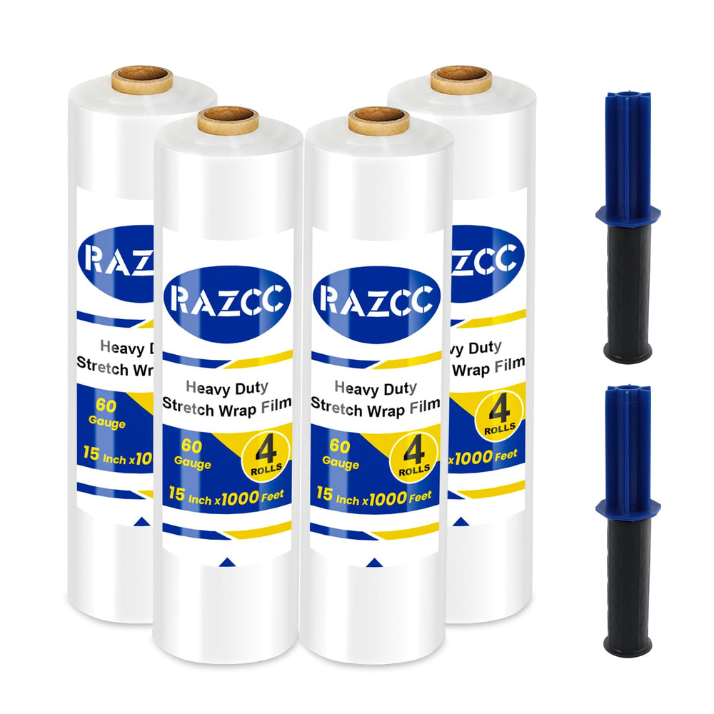 RAZCC frente del paquete mostrando los cuatro rollos y dimensiones claras