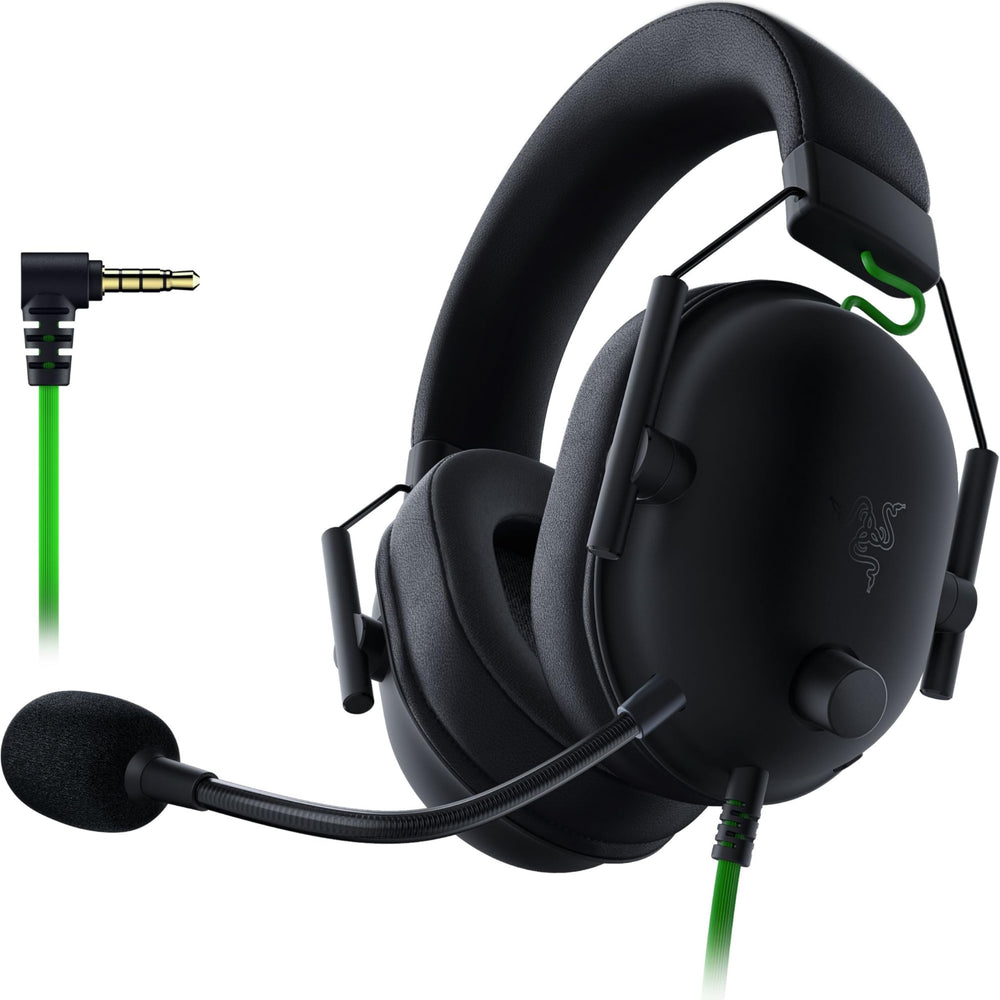 Razer BlackShark V2 X vista frontal mostrando diseño cerrado y confort