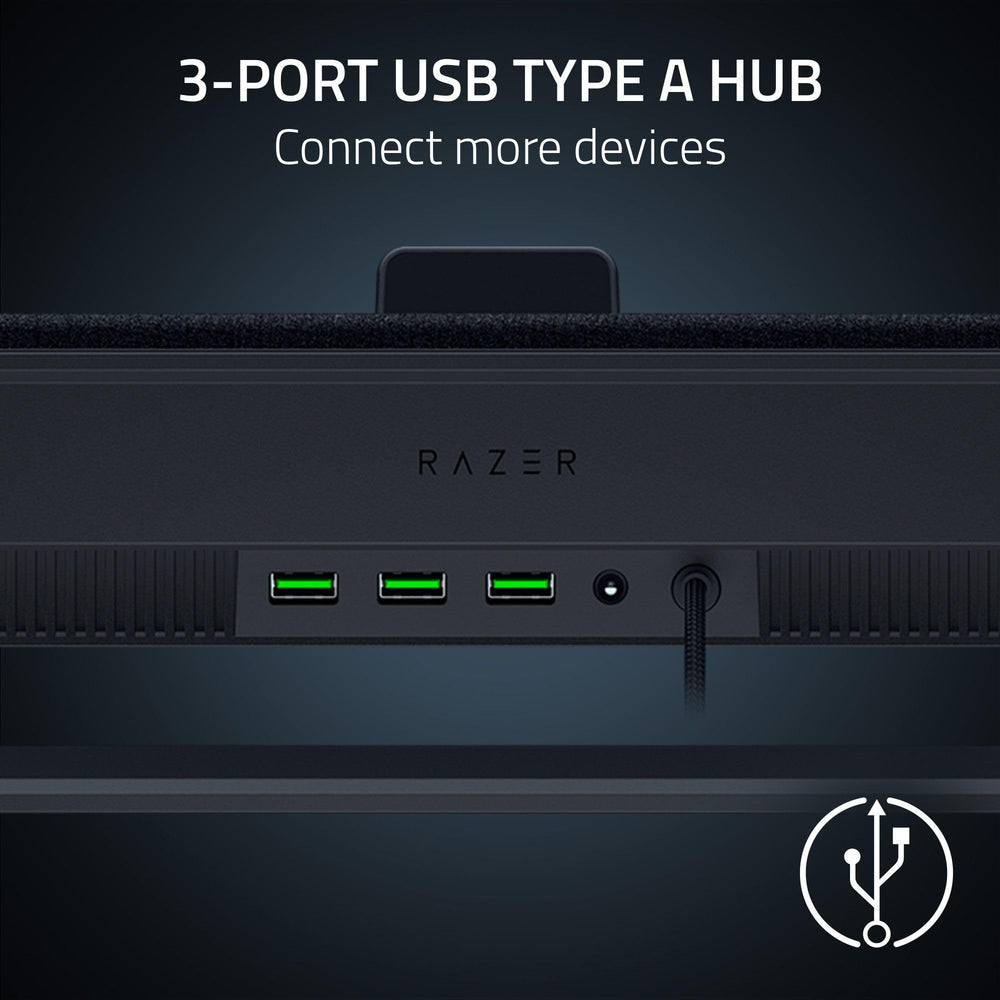 Razer cooling pad USB hub and buttons showing easy connectivity and quick control