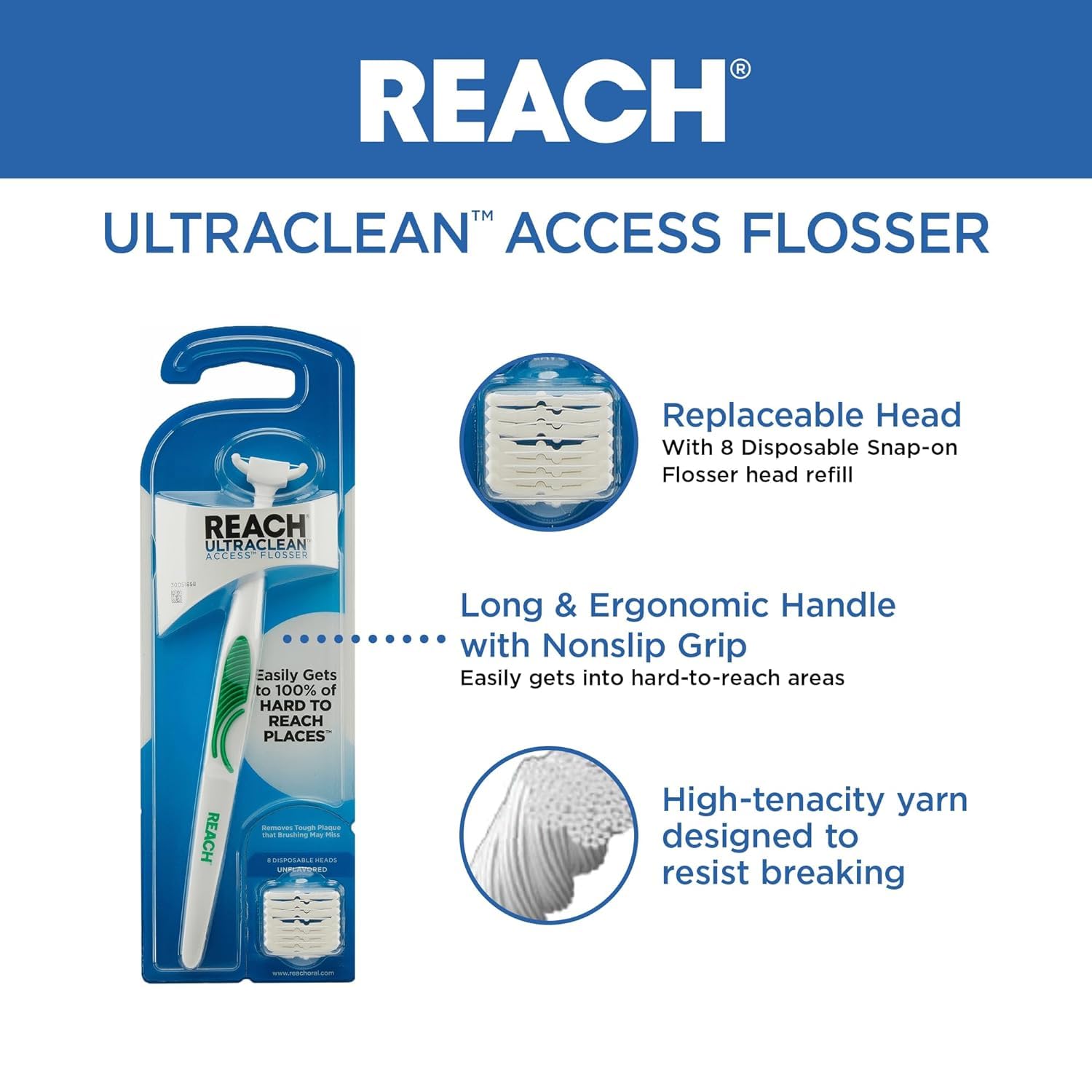 REACH primer plano del mango ergonómico para un agarre cómodo y seguro
