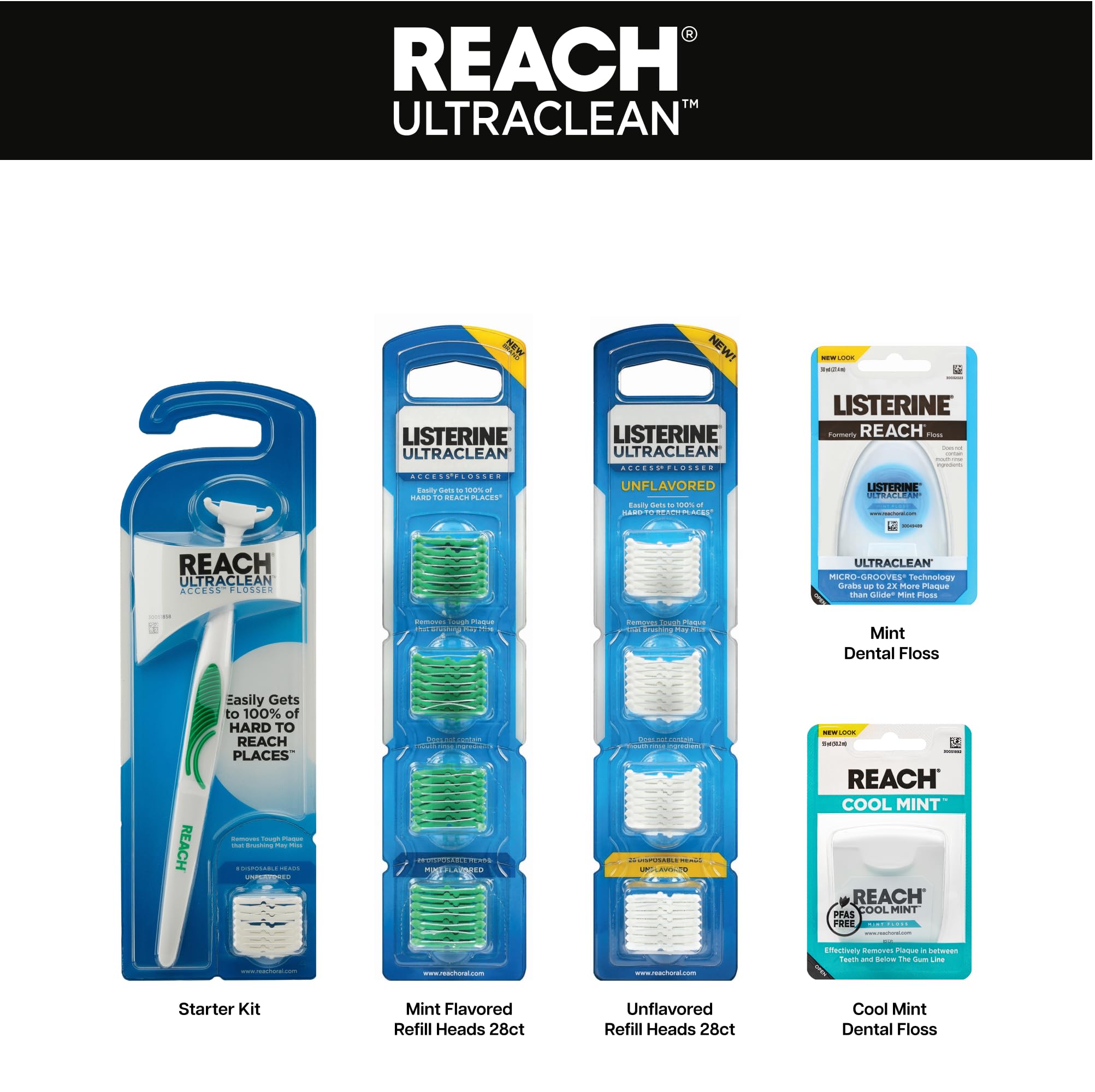 Reach kit en ambiente de baño resaltando frescura menta y orden