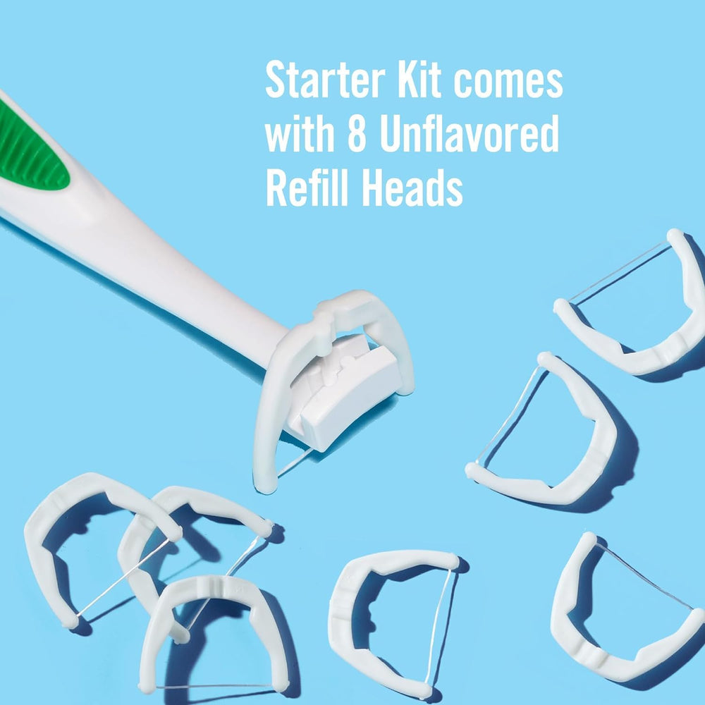 REACH flosser en uso entre dientes alcanzando zonas difíciles con precisión