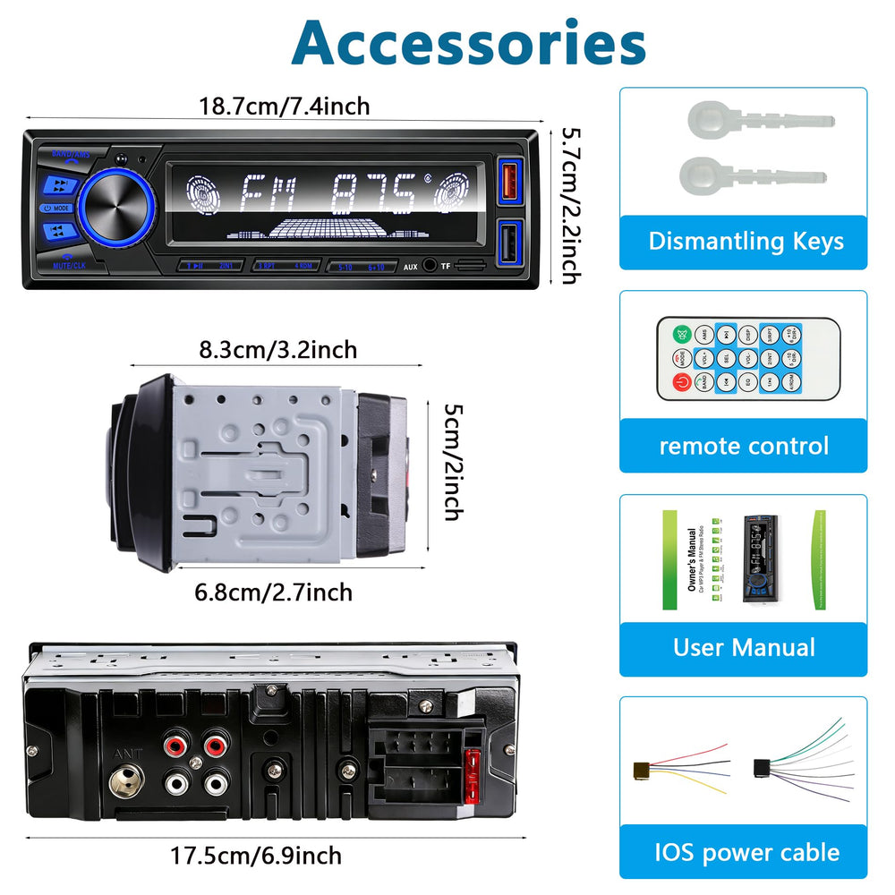 REAKOSOUND size comparison with ruler showing single DIN fitment accuracy
