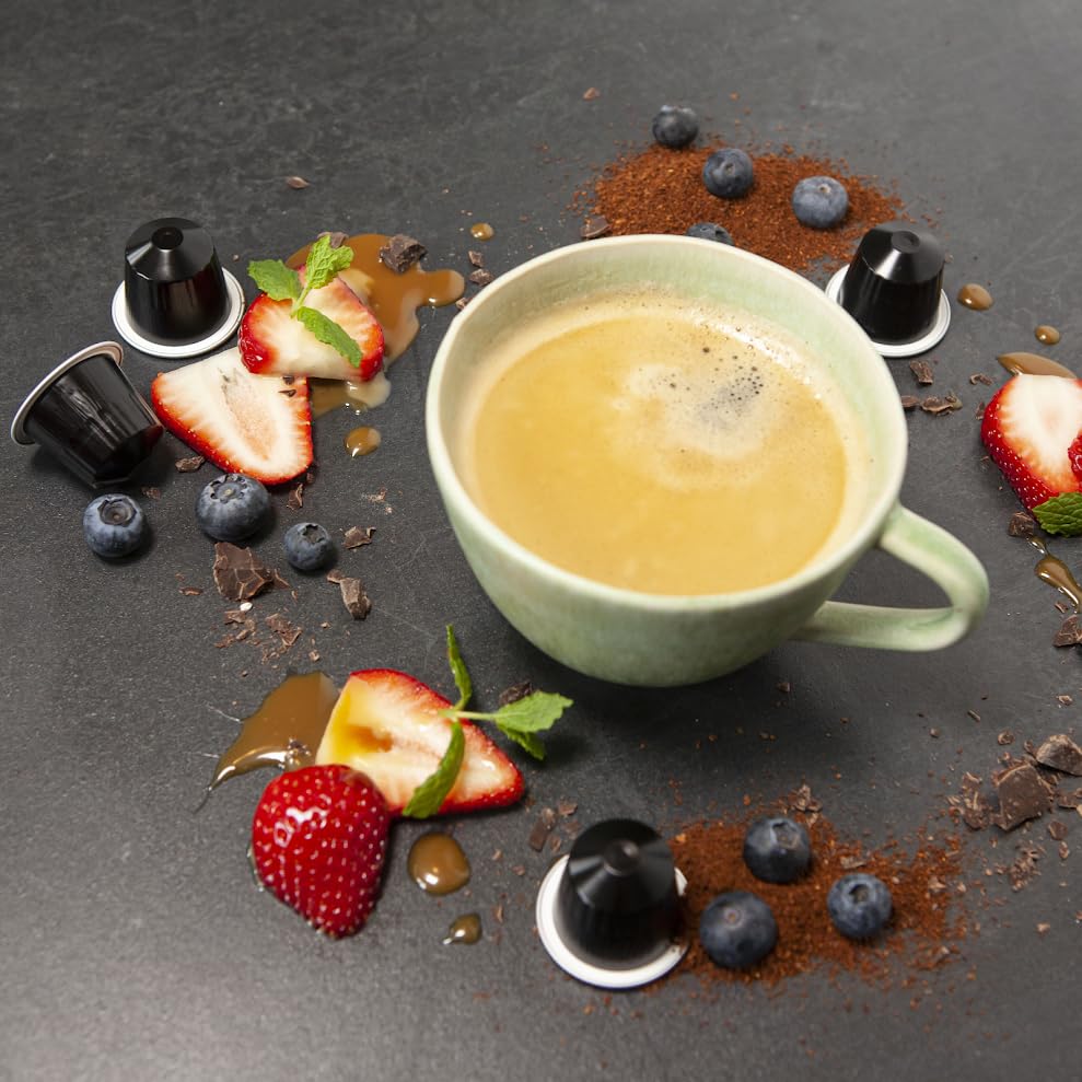 Caja empacada REAL COFFEE con sello Made in Italy, transmite fabricación italiana y control de calidad