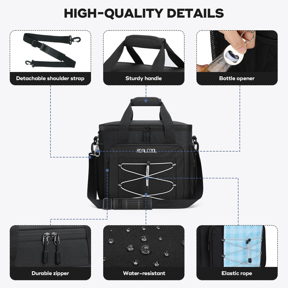 RealCool bolsillos exteriores frontales y laterales para organizar utensilios y snacks